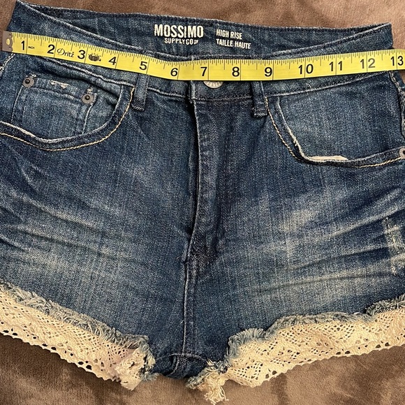 MOSSIMO | Distressed Denim Lace Shorts - sz 1 - Picture 8 of 11